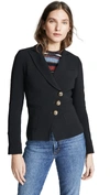 Smythe Tailored Double-breasted Wrap Blazer In Black