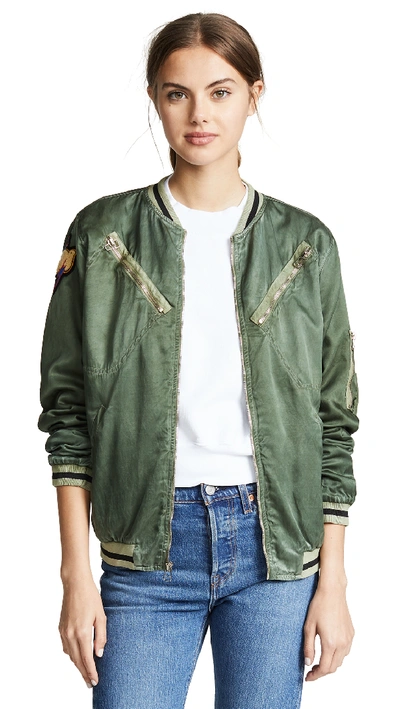 Freecity Satin Jump Jacket In Tentgreens