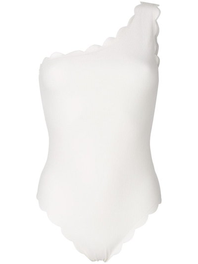 Marysia Santa Barbara One-shoulder Maillot Swimsuit, Black In White