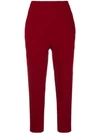 Marni Cropped Wool Cigarette Pants In Red