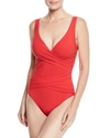 Karla Colletto Criss-cross One-piece Swimsuit In Red