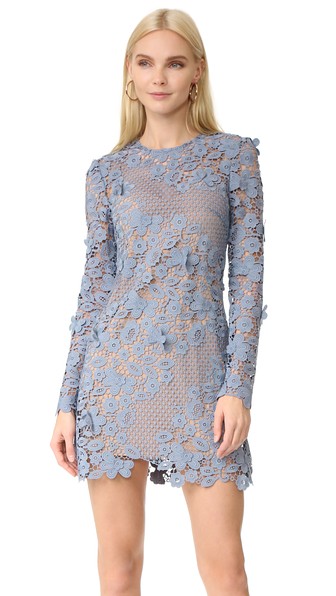 self portrait 3d floral mini dress