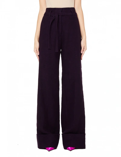 Ann Demeulemeester Purple Linen & Cotton Trousers