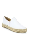 Stuart Weitzman Nugal Leather Espadrille Skate Sneakers In White