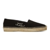 Saint Laurent 20mm Logo Cotton Canvas Espadrilles In Black