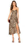 Astr Leopard-print Cowl-neck Strappy Slip Dress In Leopard Print