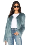 Unreal Fur Unreal Dream Faux Fur Jacket In Teal