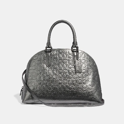 Coach Quinn Satchel In Signature Leather In Metallic Graphite/gunmetal