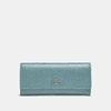 Coach Soft Trifold Wallet In Sage/silver