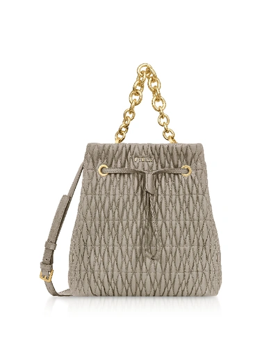 Furla Quilted Nappa Stacy Cometa S Drawstring Bucket Bag In Sand