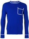 Marni Contrasting Pocket Sweatshirt In Blue