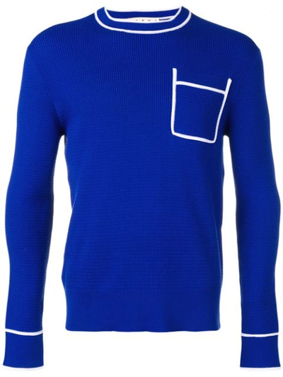 Marni Contrasting Pocket Sweatshirt In Blue