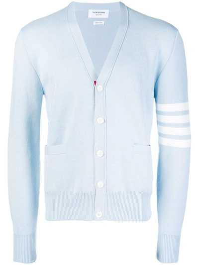 Thom Browne 4-bar Milano Stitch Cardigan In Blue