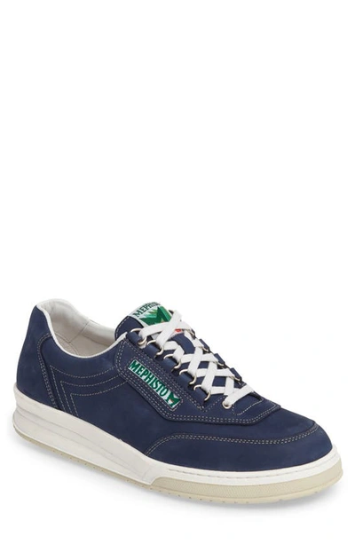 Mephisto Match Walking Shoe In Navy Nubuck