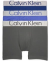 Calvin Klein Steel Men's 3-pk. Micro Boxer Briefs In Gray/purple/blue