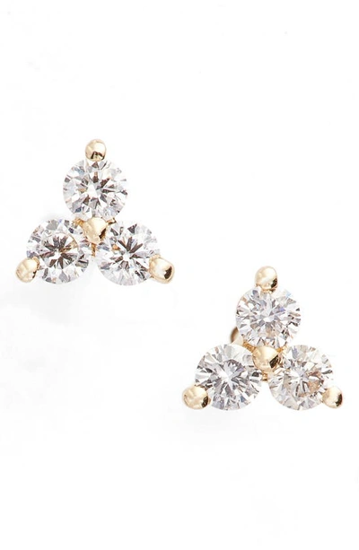 Ef Collection Diamond Trio Stud Earrings In Yellow Gold