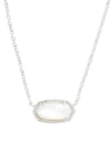 Kendra Scott Elisa Birthstone Pendant Necklace In June/ivory Mop/silver