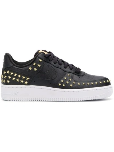 Nike Air Force 1 '07 Lx Embellished Textured-leather Sneakers In Black