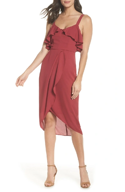 Cooper St Capulet Drape Dress In Mulberry