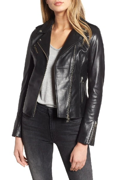 Lamarque Longer Moto Jacket In Black