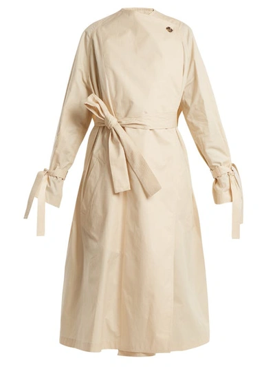 Jw Anderson J.w.anderson Woman Oversized Cotton-twill Trench Coat Ecru In Beige