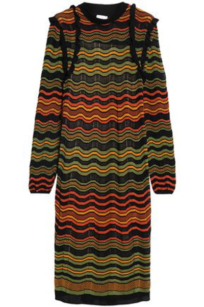 M Missoni Woman Ruffle-trimmed Crochet-knit Dress Multicolor