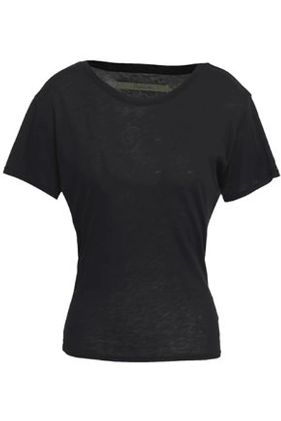 Enza Costa Woman Cutout Pima Cotton-jersey T-shirt Black