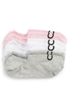 Calvin Klein 3-pack No-show Socks In Pink/ Oxford Heather/ White
