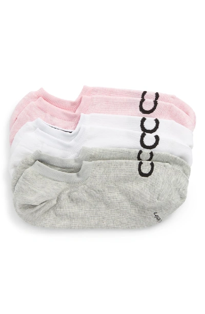 Calvin Klein 3-pack No-show Socks In Pink/ Oxford Heather/ White