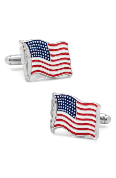 Cufflinks, Inc Waving American Flag Cuff Links In Metal
