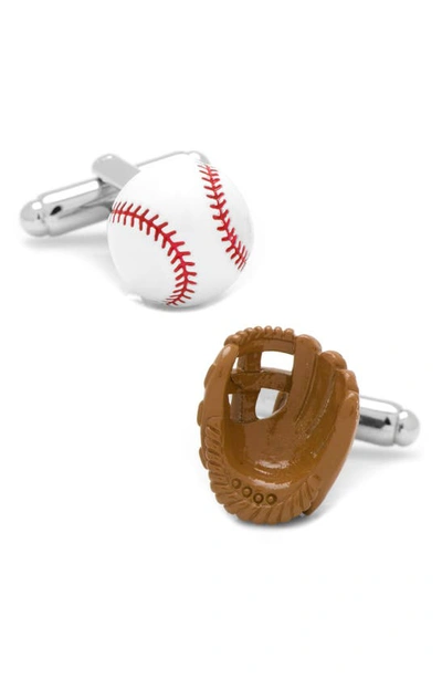 Cufflinks, Inc Baseball & Glove Cuff Links In White Multi