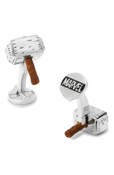 Cufflinks, Inc Marvel Thor Hammer Cuff Links In Silver