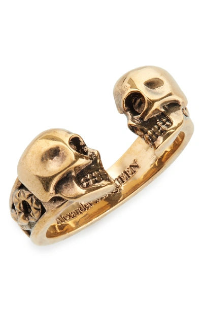 Alexander Mcqueen Skull Ring In Gold