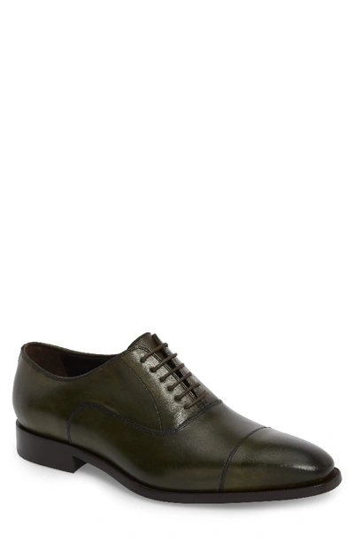 To Boot New York Knoll Cap Toe Oxford In Olive Leather