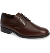 Mephisto Cirus Plain Toe Derby In Dark Brown/ Navy Leather