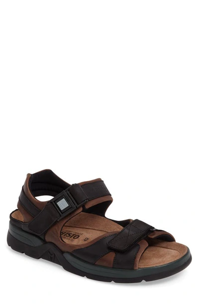 Mephisto 'shark' Sandal In 5751/5700 Dark Brown Sandycalf