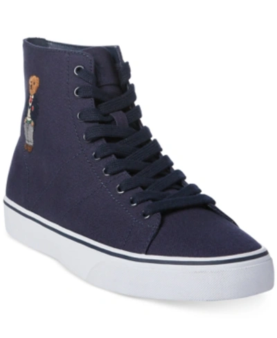 Polo Ralph Lauren Men's Polo Bear Solomon High-top Sneakers Men's Shoes In Navy