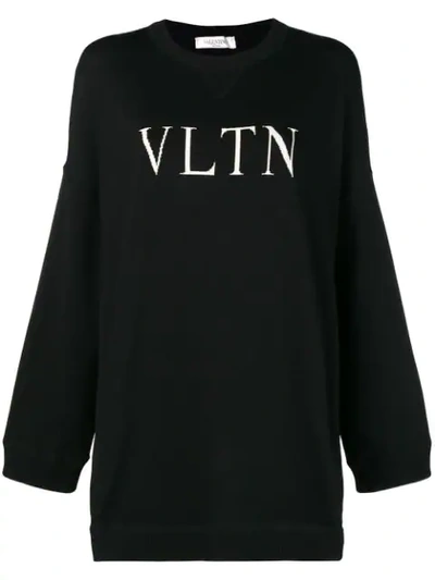 Valentino Logo Printed Sweatshirt - Black