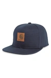 Carhartt Canvas Logo Ball Cap In Dark Navy