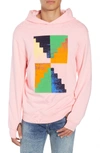 Frame Pyramid Classic Fit Hoodie In Candy Pink
