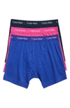 Calvin Klein 3-pack Boxer Briefs In Rosy/ Submerge/ Pure Cerulean