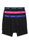 Calvin Klein 3-pack Boxer Briefs In Black/ Rosy/ Submerge