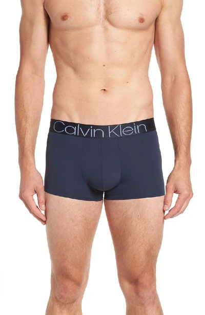 Calvin Klein Low-rise Trunks In Blue Shadow.