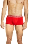 Calvin Klein Customized Stretch Low Rise Trunks In High Risk Red