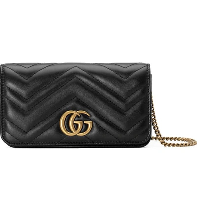Gucci Gg Marmont 2.0 Wallet On Chain In Nero