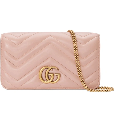Gucci Gg Marmont 2.0 Wallet On Chain In Perfect Pink