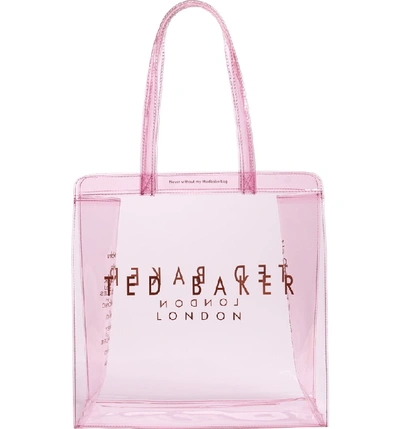 Ted Baker Large Clear Icon Tote In Lt-pink