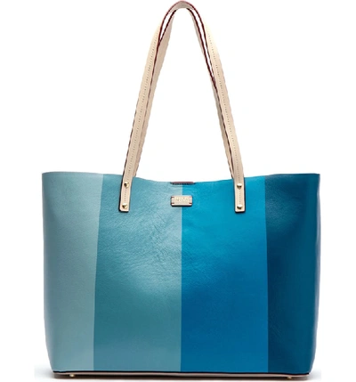 Frances Valentine Trixie Leather Tote In Gradient Blue