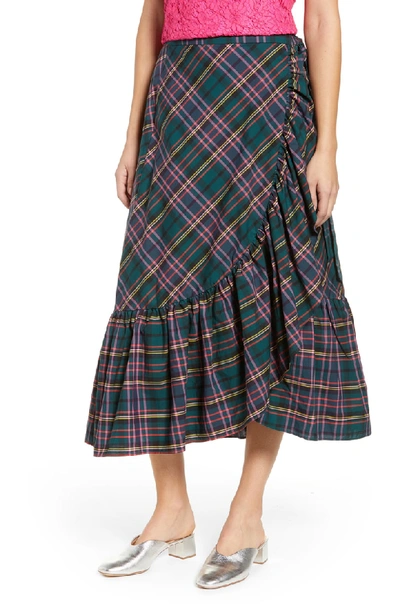 JCREW PLAID RUFFLE WRAP SKIRT K7636