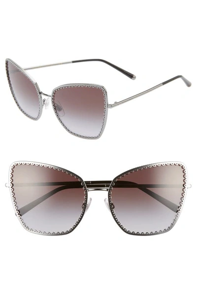 Dolce & Gabbana Sacred Heart 61mm Gradient Cat Eye Sunglasses - Gunmetal Gradient